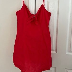 The Impeccable Pig Red Dress with tie in the front